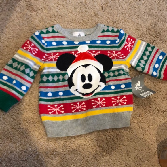 Disney baby Christmas sweater Mickey sz 6-9 m new